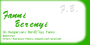 fanni berenyi business card